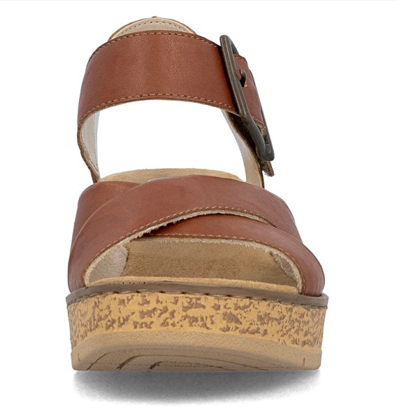 63795-22 BROWN WEDGE SANDAL