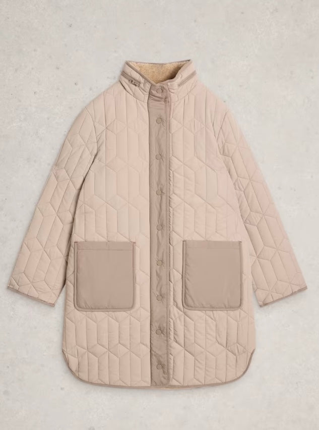 CARMEL BORG LINED QUILTED COAT