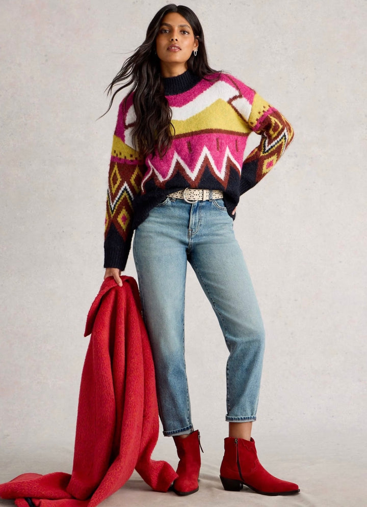 GREY MULTI ALICE ABSTRACT JUMPER