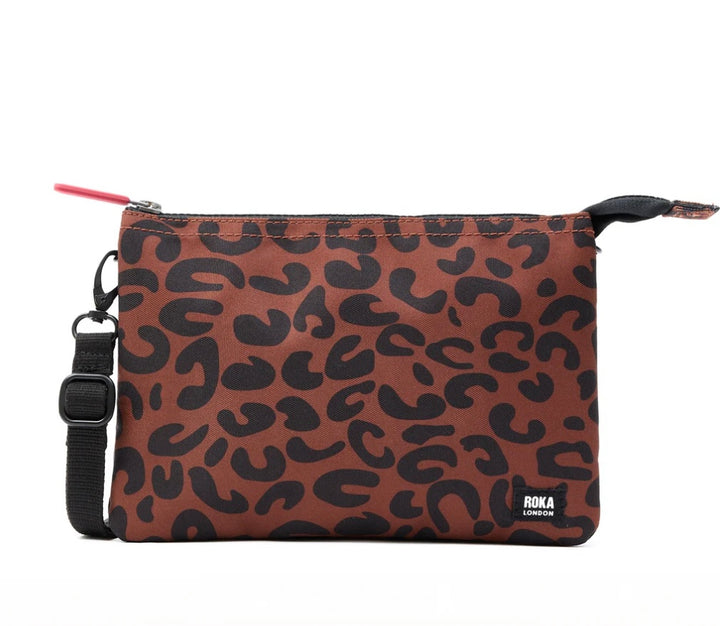 CARNABY RECYCLED CANVAS XL CROSSBODY BAG SCARLET LEOPARD