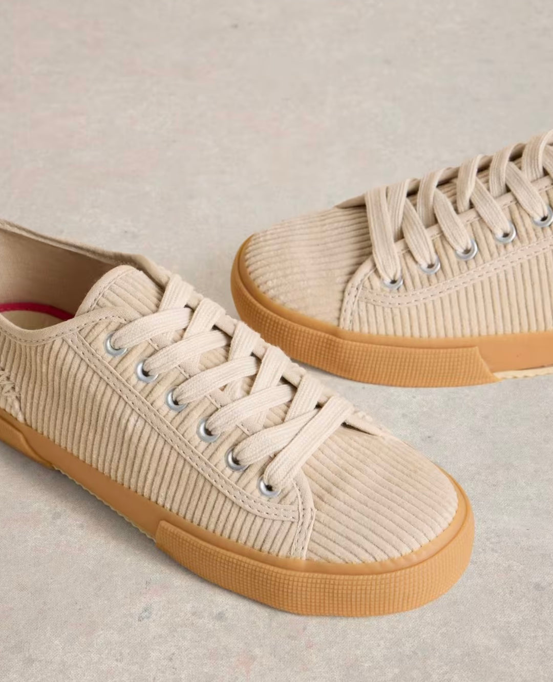 LIGHT NATURAL PIPPA CORD LACE UP TRAINER
