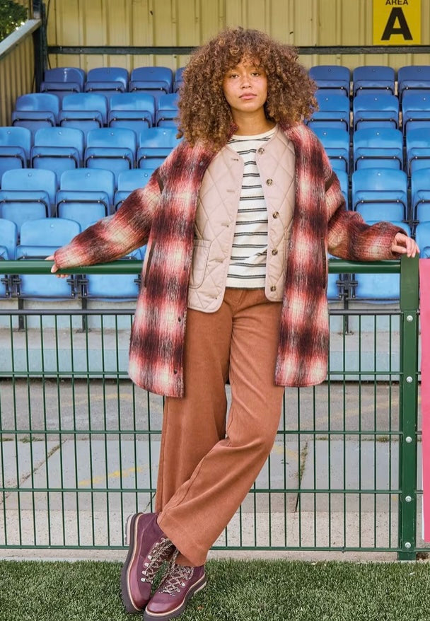 PLUM MULTI MARLOWE REVERSIBLE COAT