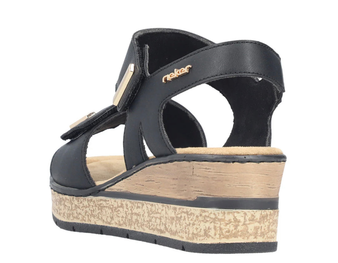 63781-00 BLACK WEDGE SANDAL