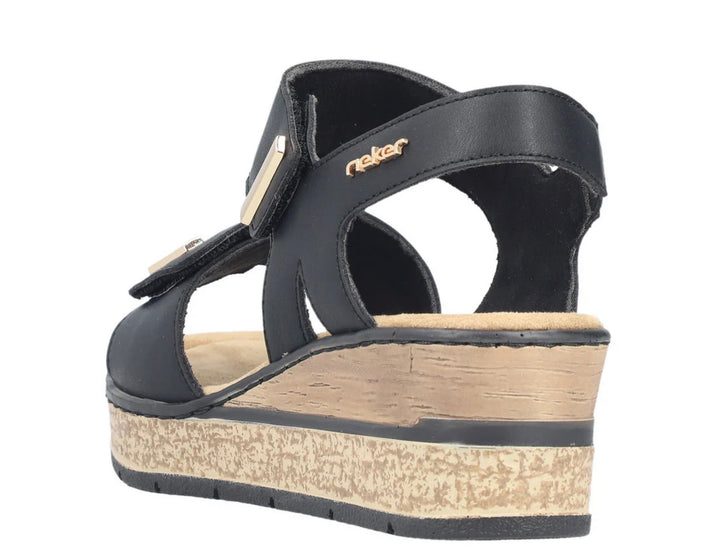 63781-00 BLACK WEDGE SANDAL