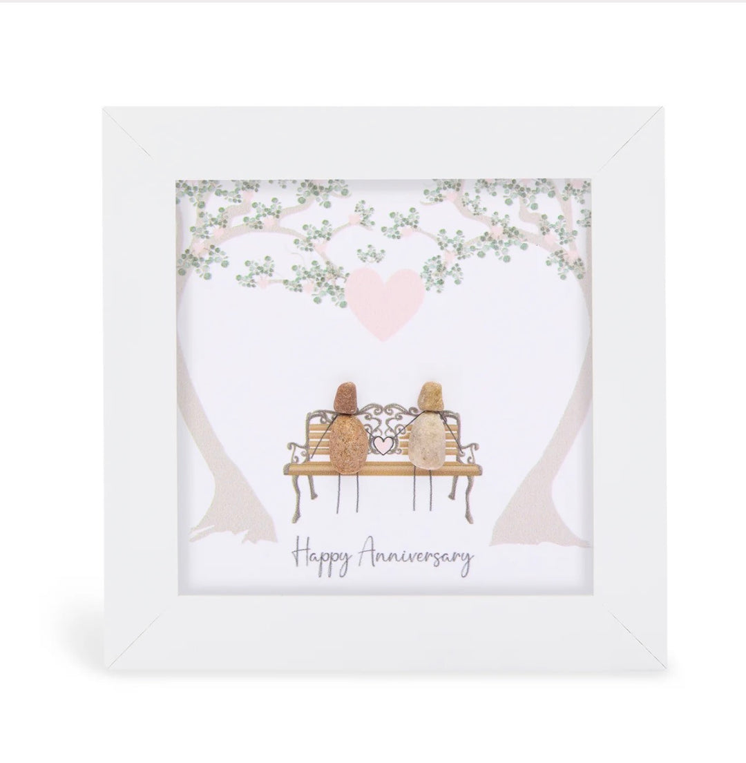 Mini Pebble - White - Happy Anniversary