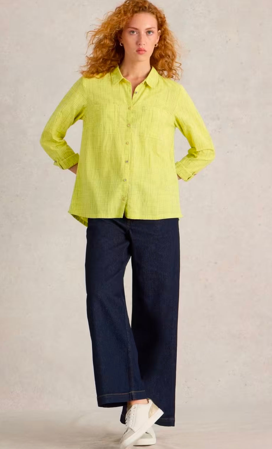 YELLOW MULTI SOPHIE ORGANIC COTTON SHIRT