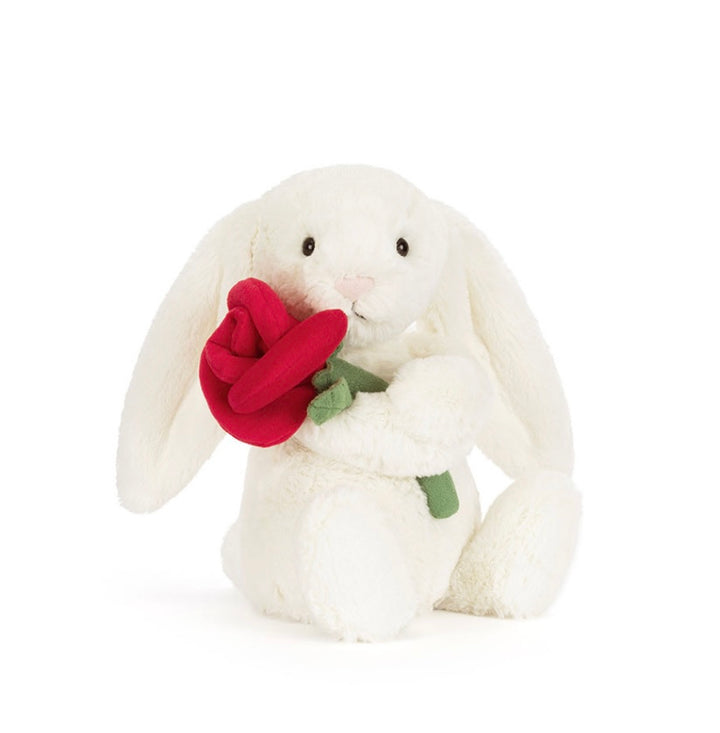 CREAM BUNNY WITH ROSE