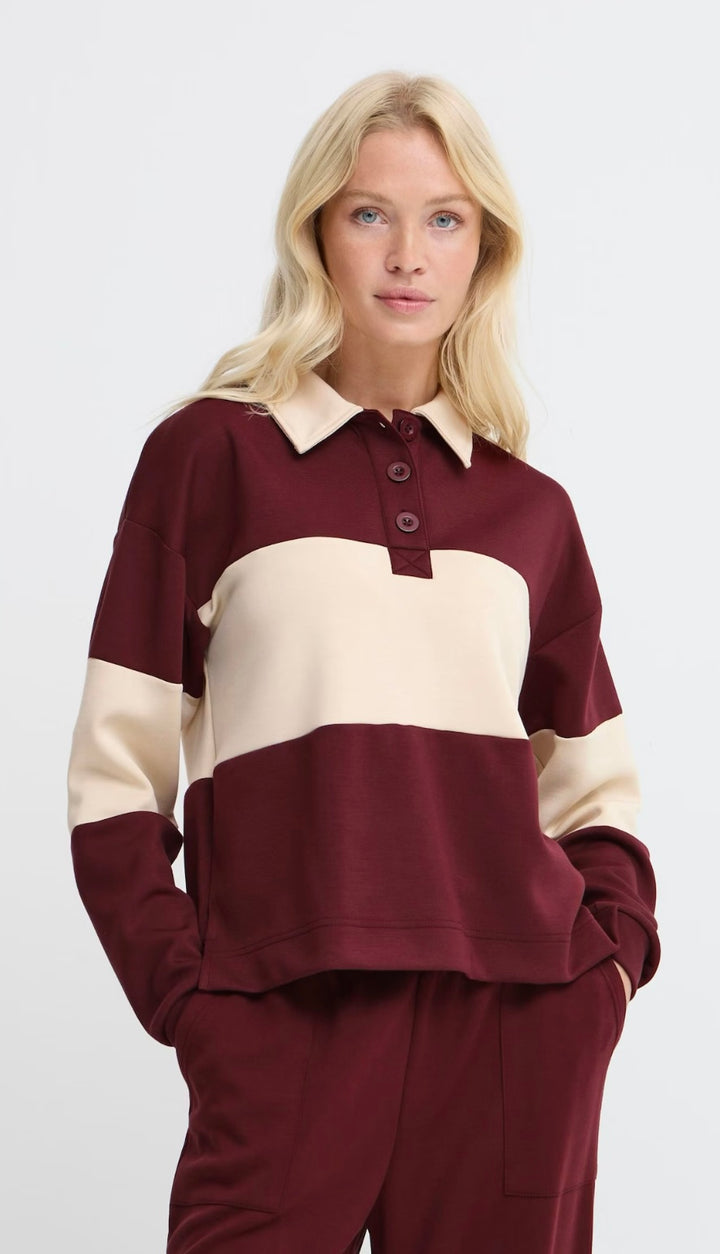 PORT ROYALE PUSTI CONTRAST POLO PULLOVER