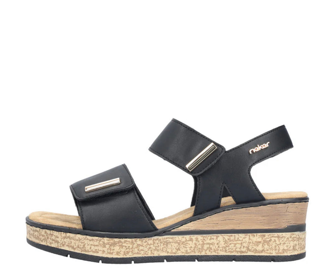 63781-00 BLACK WEDGE SANDAL