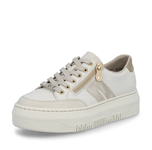 M1912-80 WHITE ZIP & LACE TRAINER