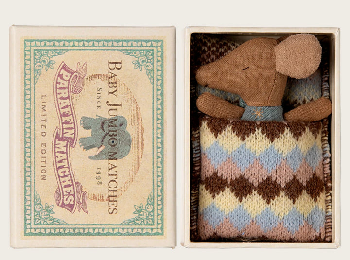 BLUE SLEEPY WAKEY MOUSE IN MATCHBOX