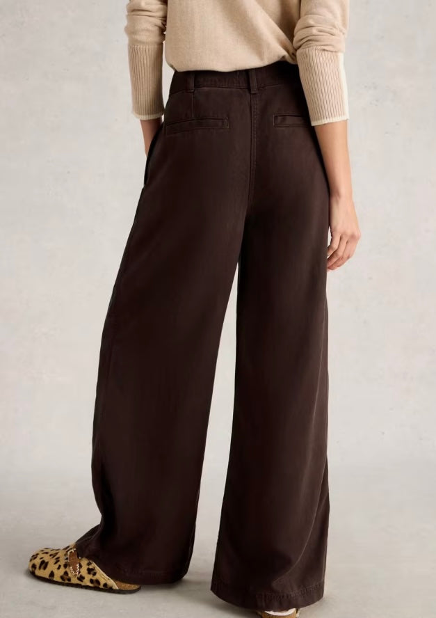 DARK BROWN SASHA WIDE LEG TROUSER