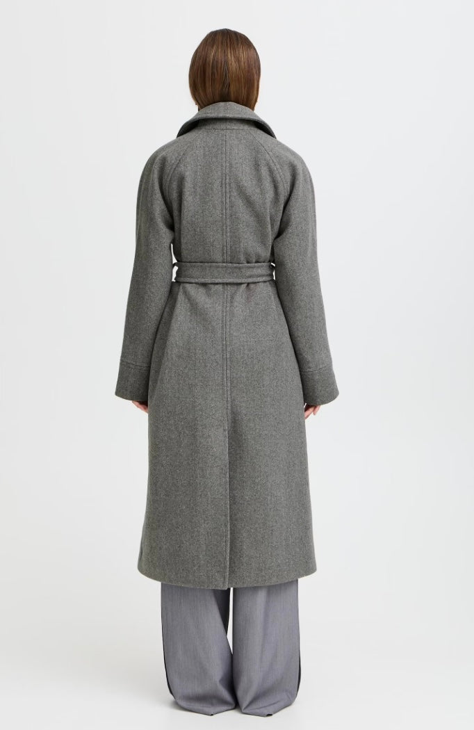 MID GREY MELANGE CILIA TRENCH COAT