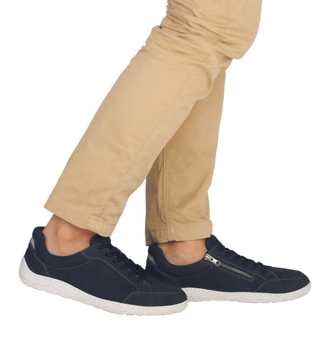 Rieker Men's Blue Suede Shoes 08300-14