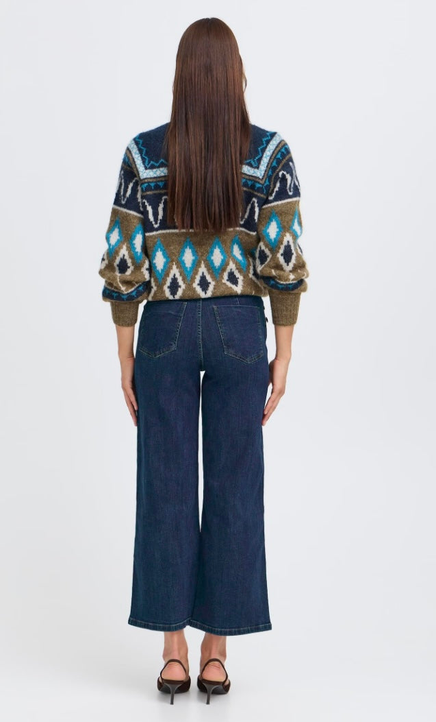 DARK BLUE DENIM KOMMA BUTTON JEANS