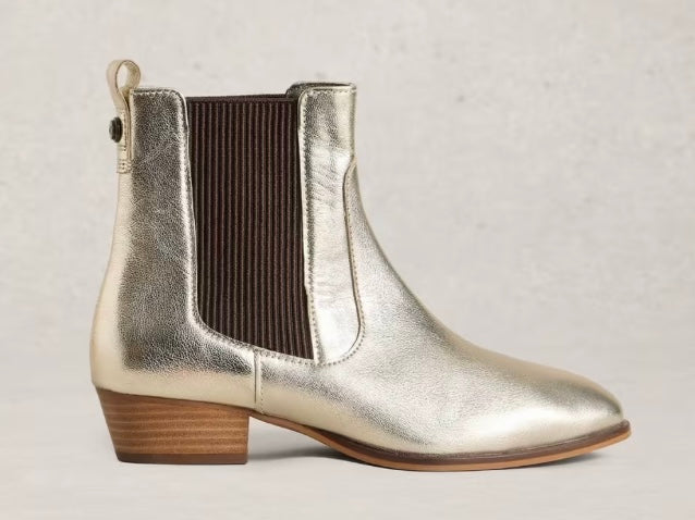 GOLD METALLIC CHELSEA WILLOW ANKLE BOOT