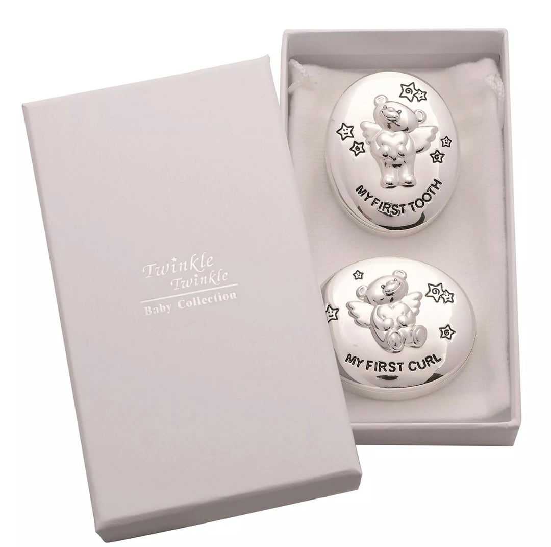 SILVER PLATED TWINKLE TWINKLE FIRST TOOTH & CURL BOX