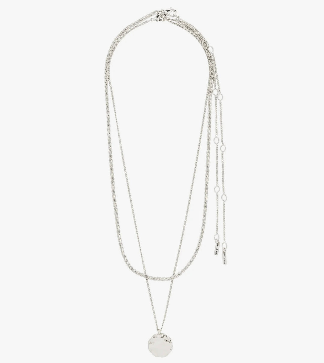 DECLAN 2 IN 1 SILVER PLATED NECKLACE