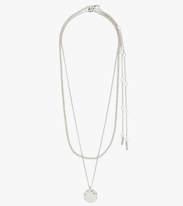 DECLAN 2 IN 1 SILVER PLATED NECKLACE