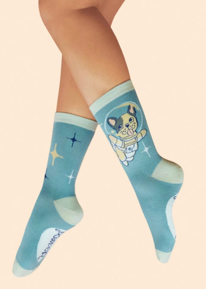 ICE FRENCHIE IN SPACE ANKLE SOCKS