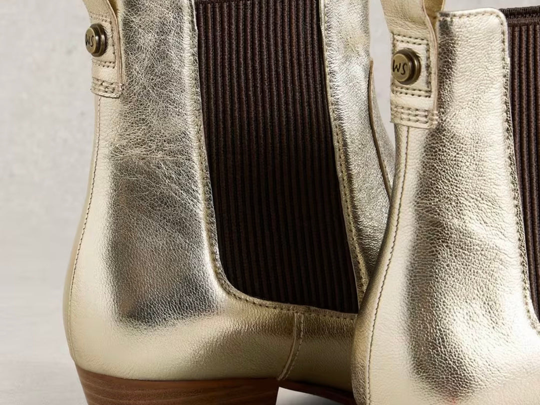 GOLD METALLIC CHELSEA WILLOW ANKLE BOOT