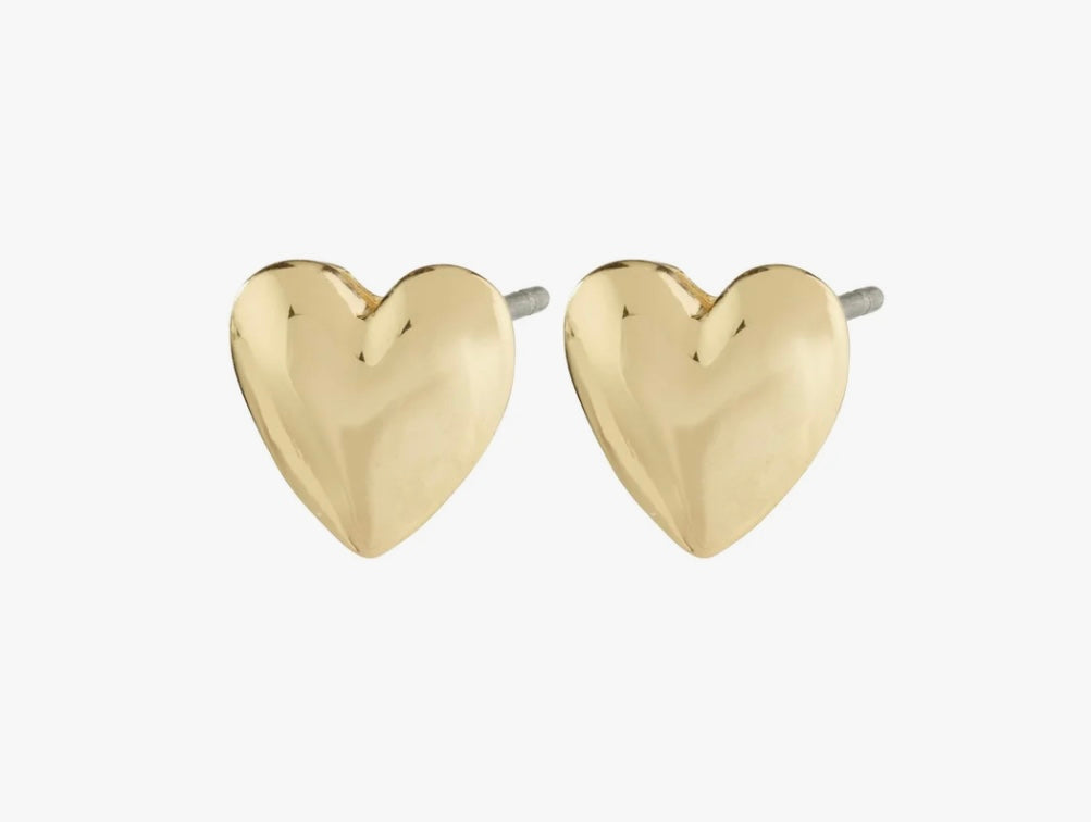 SOPHIA RECYCLED HEART GOLD PLATED EARRINGS