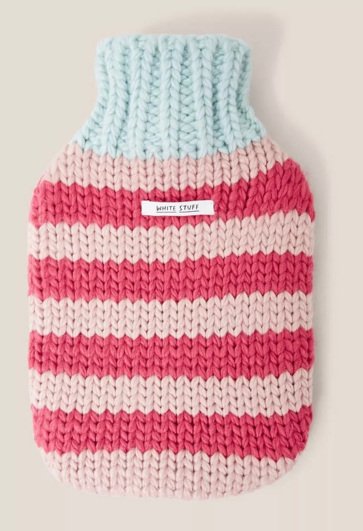 PINK KNITTED HOT WATER BOTTLE