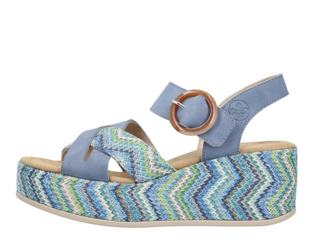 69469-14 BLUE WEDGE SANDAL