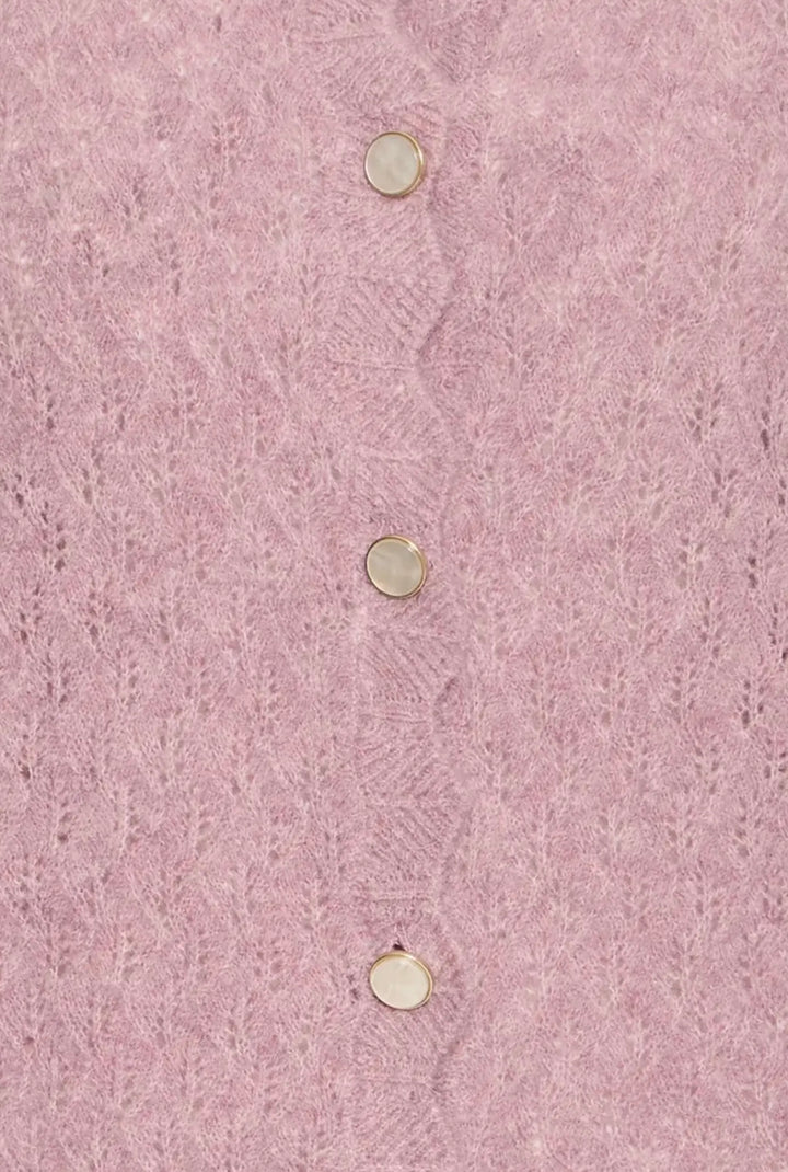 ORCHID HAZE MELANGE MONNA POINTELLE CARDIGAN