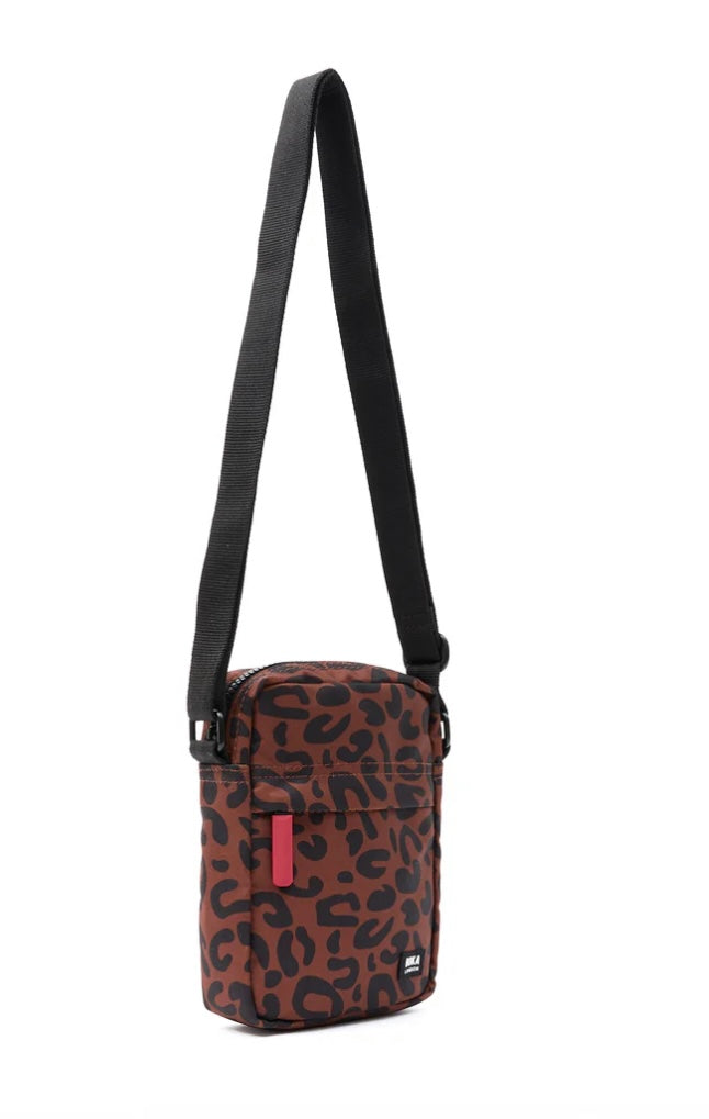 BOND RECYCLED CANVAS SMALL CROSSBODY BAG SCARLET LEOPARD