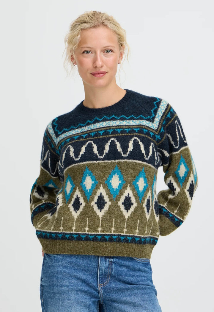 NAVY BLAZER NAFTA JACQUARD JUMPER