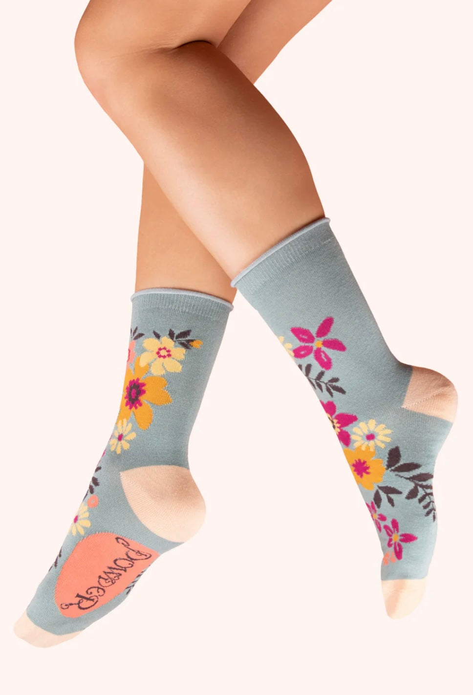 ANKLE SOCK FLORAL SPRAY ICE