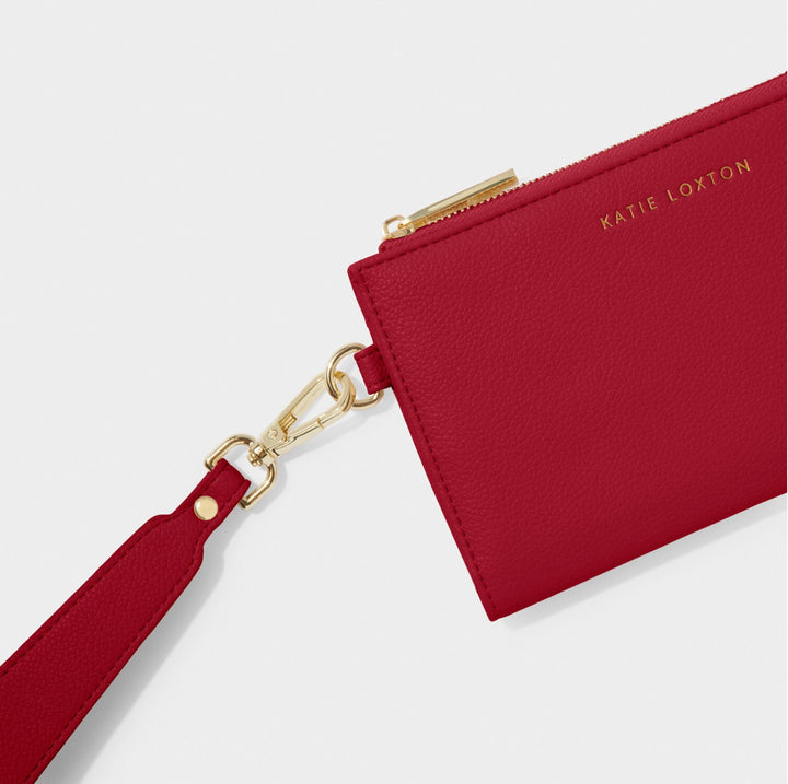 ZANA WRISTLET PURSE IN GARNET RED