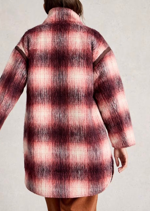 PLUM MULTI MARLOWE REVERSIBLE COAT