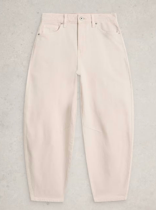 NATURAL WHITE AUBREY BARREL LEG JEAN