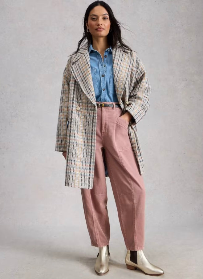 MID PINK AUBREY BARREL TROUSER