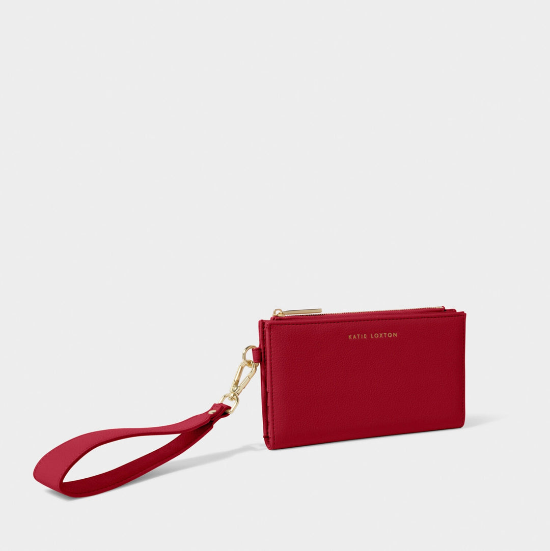 ZANA WRISTLET PURSE IN GARNET RED