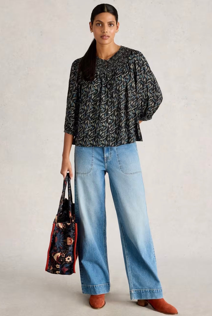 BLACK MULTI REMI METALLIC TOP