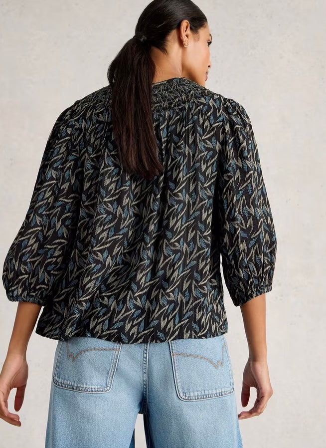 BLACK MULTI REMI METALLIC TOP