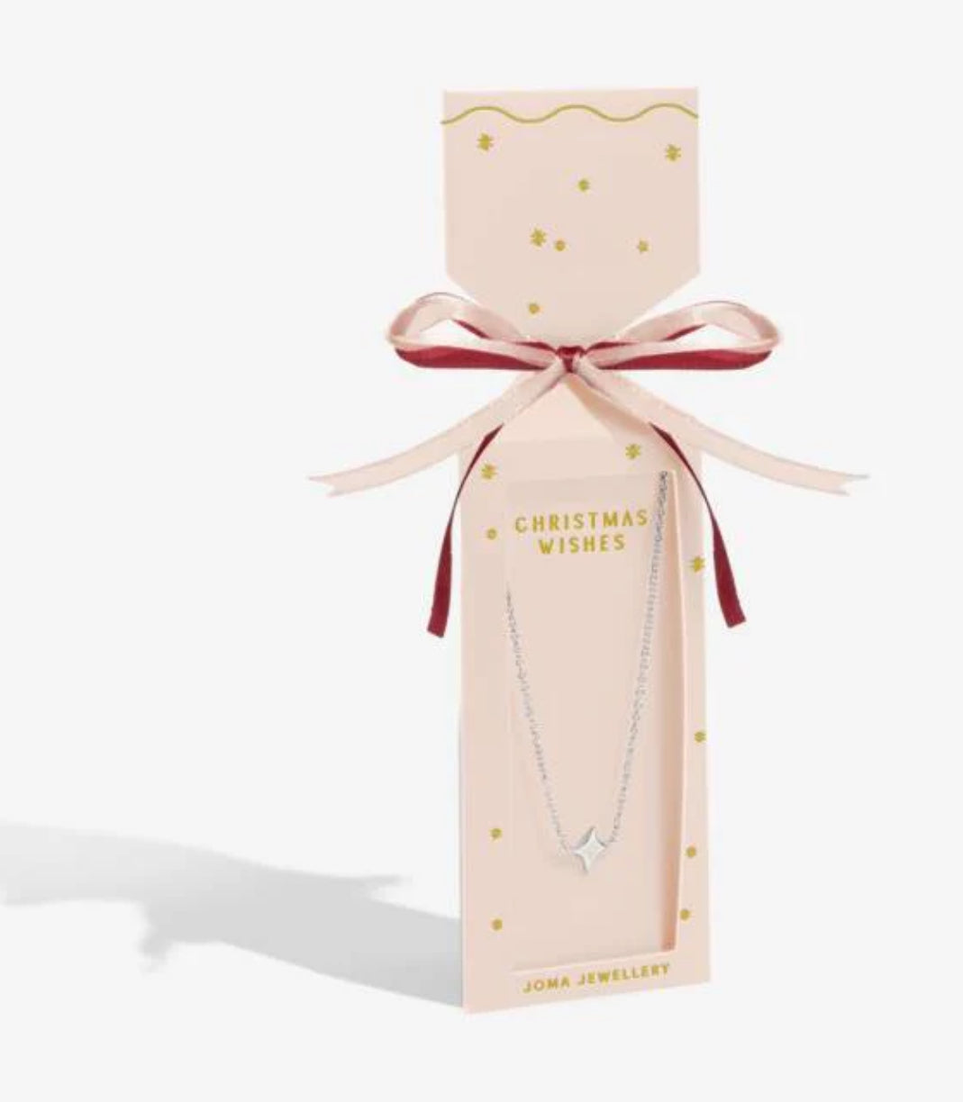 NECKLACE CHRISTMAS CRACKER CHRISTMAS WISHES SILVER PLATED