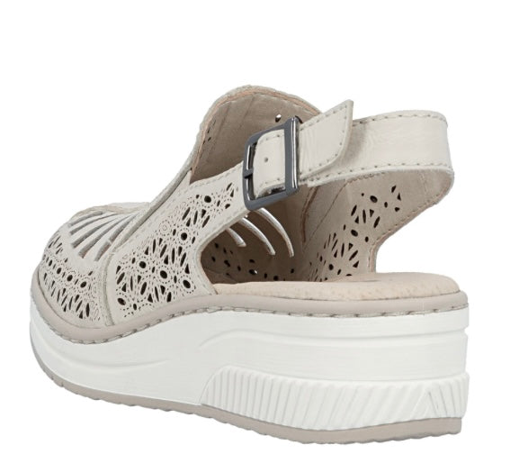 48763-60 BEIGE SLING BACK WEDGE SHOE