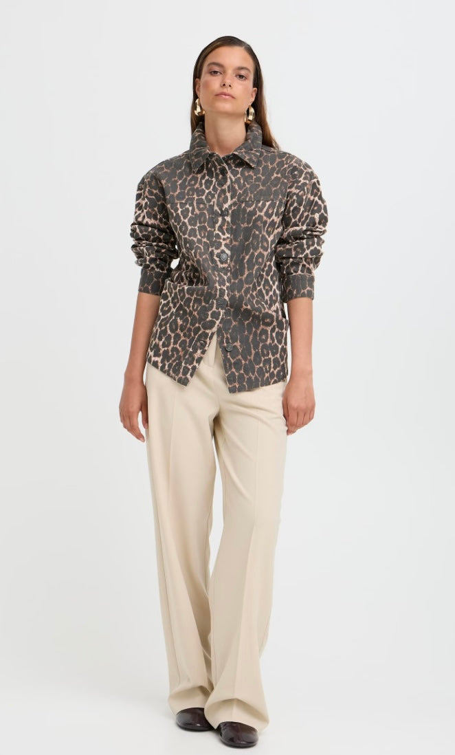 KENNA SHIRT DENIM LEOPARD MIX