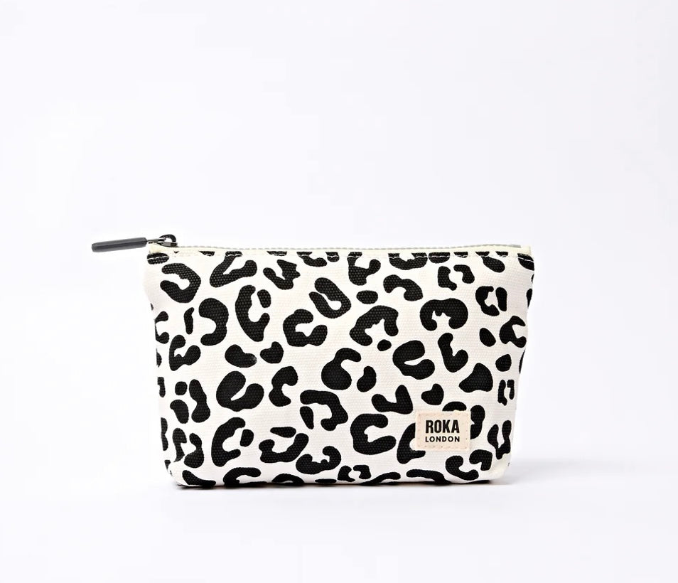 MAIDA VALE COTTON CANVAS SMALL POUCH SUMMER LEOPARD