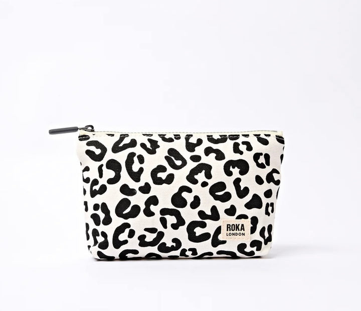 MAIDA VALE COTTON CANVAS SMALL POUCH SUMMER LEOPARD