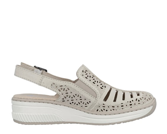 48763-60 BEIGE SLING BACK WEDGE SHOE