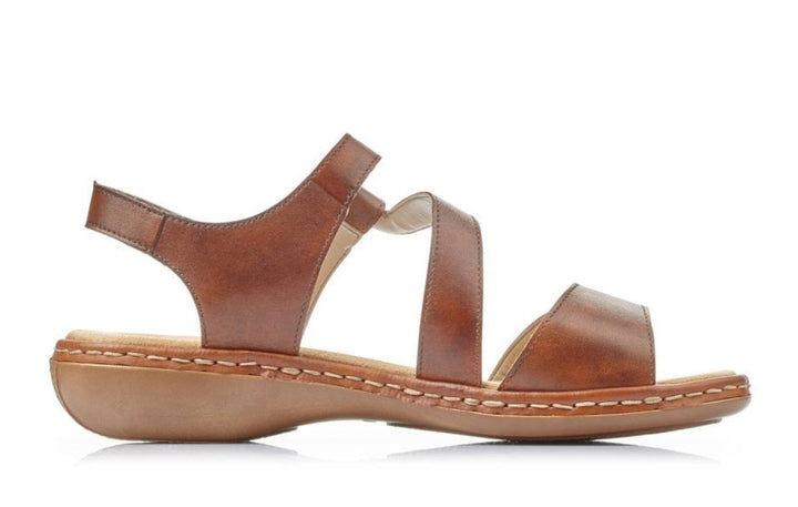 BROWN VELCRO STRAP SANDAL