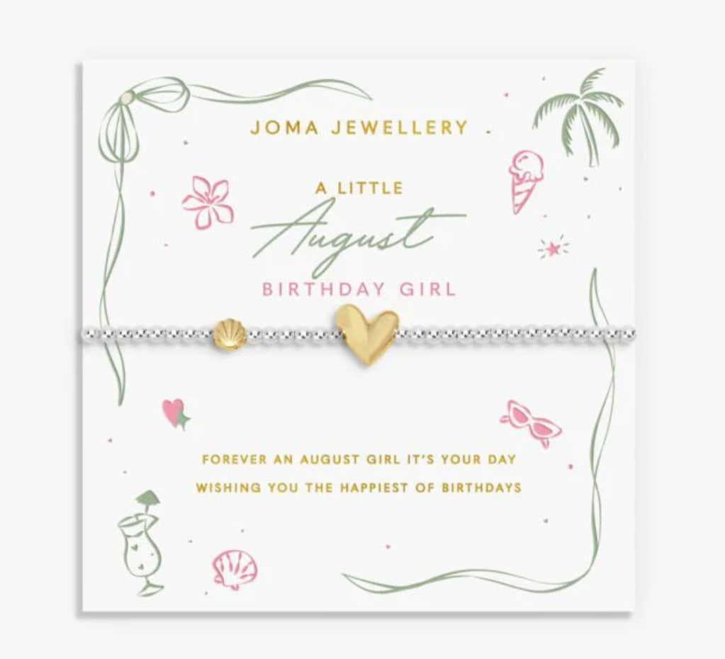 A LITTLE AUGUST BIRTHDAY GIRL BRACELET