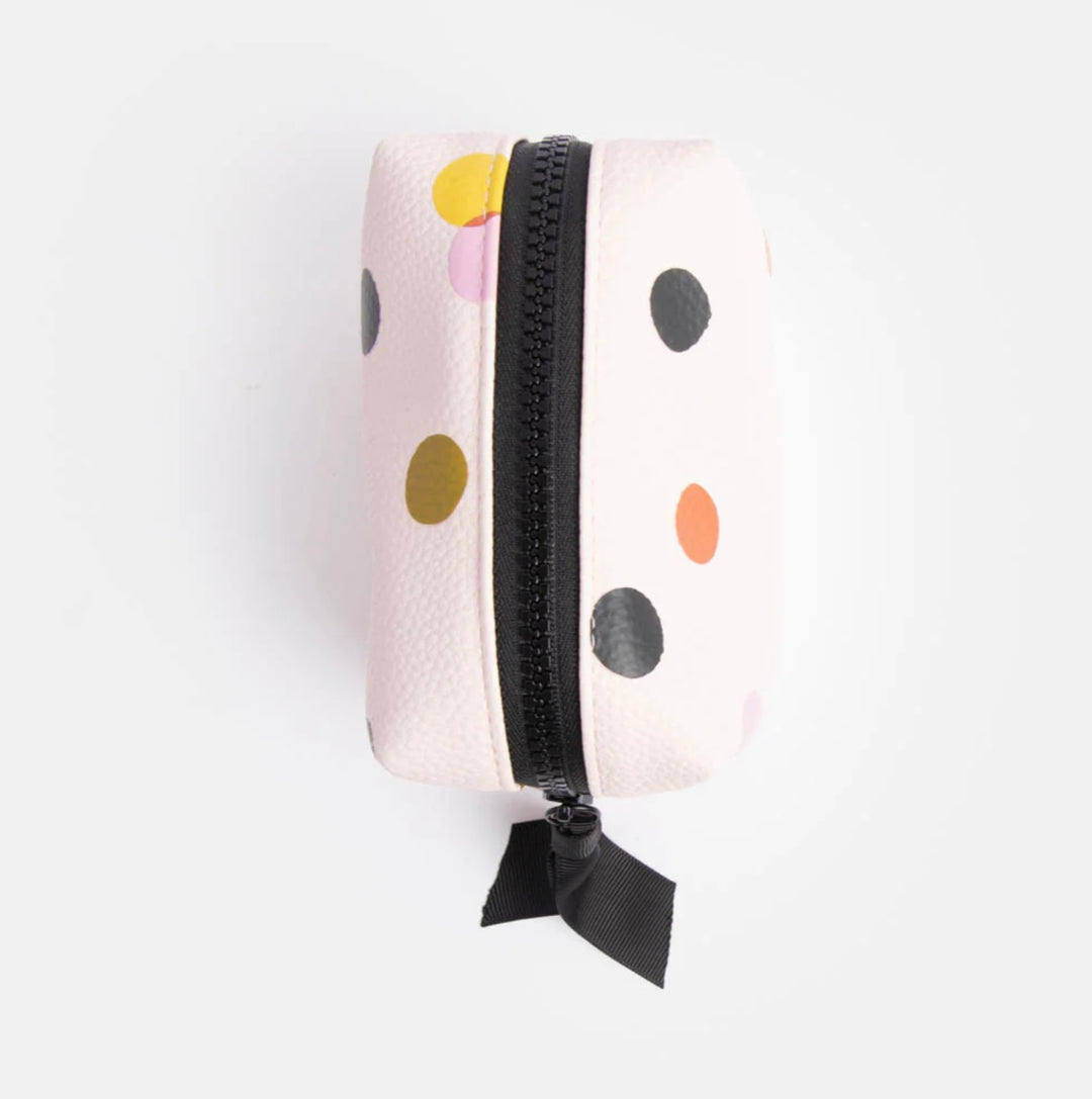 PINK DOTTY MINI CUBE COSMETIC BAG