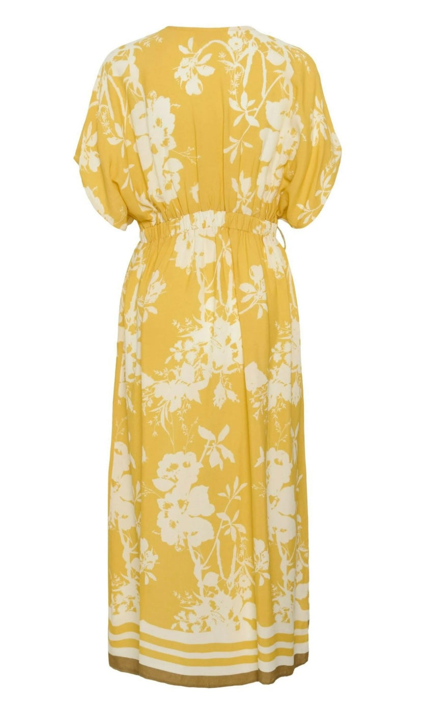 GOLDEN APRICOT FLOWER RASHEDA DRESS