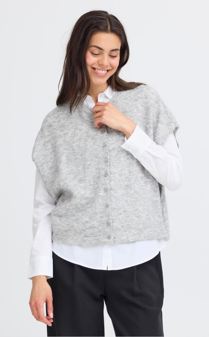 LIGHT GREY MELANGE SANNY CARDIGAN